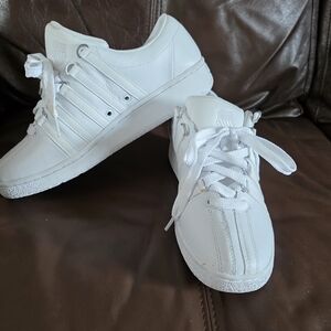 K-Swiss White Sneakers with Metallic Accents
